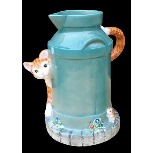 298 - 2 GRADUATED BORDER FINE ARTS GINGER CAT JUGS  tallest 7