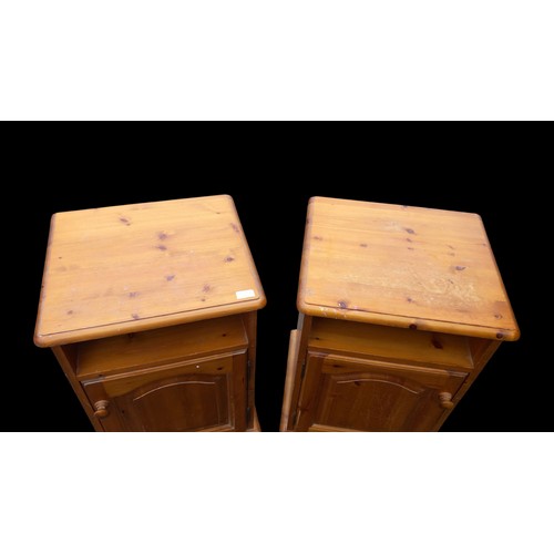 344 - PAIR OF PINE BEDSIDE LOCKERS