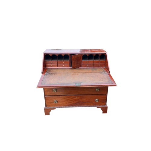 364 - A SOLID MAHOGANY GEORGIAN WRITING BUREAU