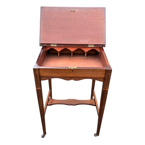 705 - A BEAUTIFUL EDWARDIAN INLAID DESK 21 x 18 x 38