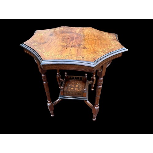 711 - A VICTORIAN  INLAID 2 TIER TABLE