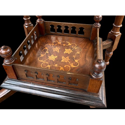 711 - A VICTORIAN  INLAID 2 TIER TABLE