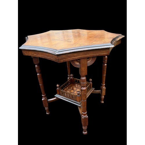 711 - A VICTORIAN  INLAID 2 TIER TABLE