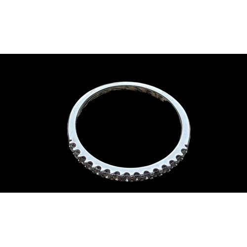 259 - A 9CT WHITE GOLD HALF ETERNITY DIAMOND RING