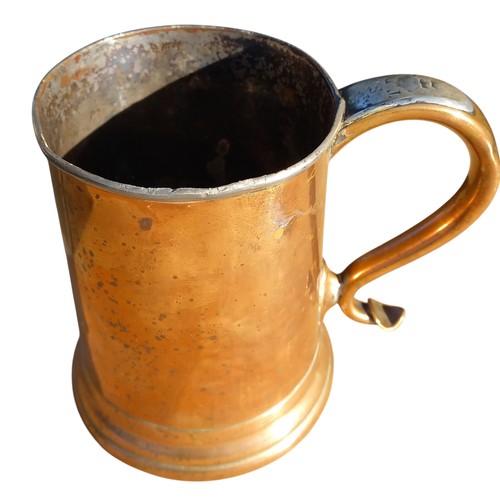 386 - AN ANTIQUE COPPER TANKARD 5