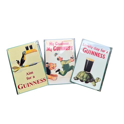 708 - 3 TIN PLATE GUINNESS SIGNS