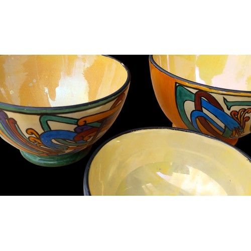 110A - A LUSTRE FINISHED CELTIC THEMED HANDPAINTED SET OF BOWLS