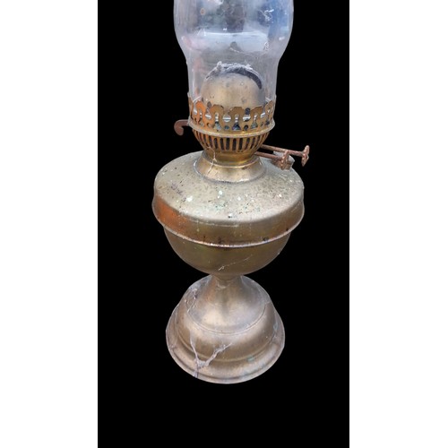 15 - A BRASS OIL LAMP WITH FUNNEL