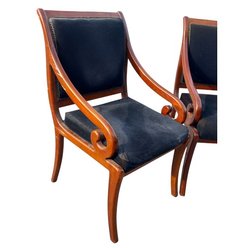 46 - A VERY NICE PAIR OF LARGE RAM HORN ARMCHAIRS