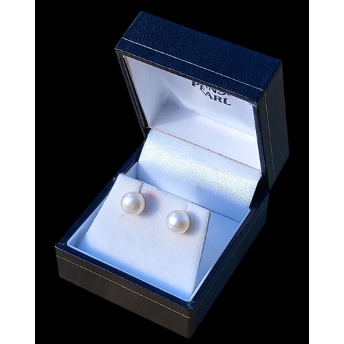 196 - A GUERNSEY SILVER PEARL SET EARRINGS