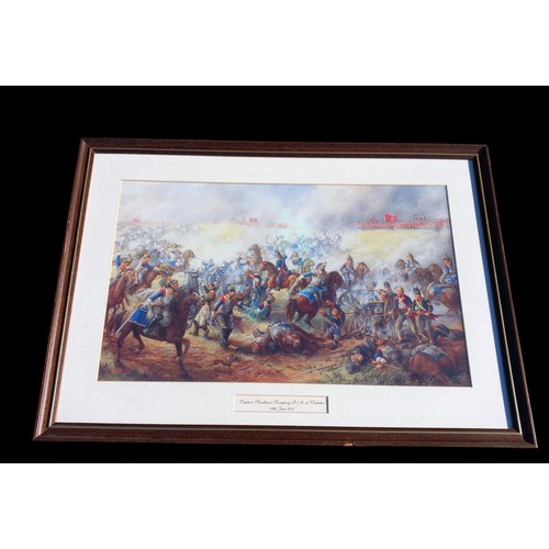 339 - FRAMED BATTLE OF WATERLOO PRINT 28X20