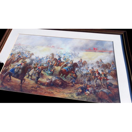 339 - FRAMED BATTLE OF WATERLOO PRINT 28X20