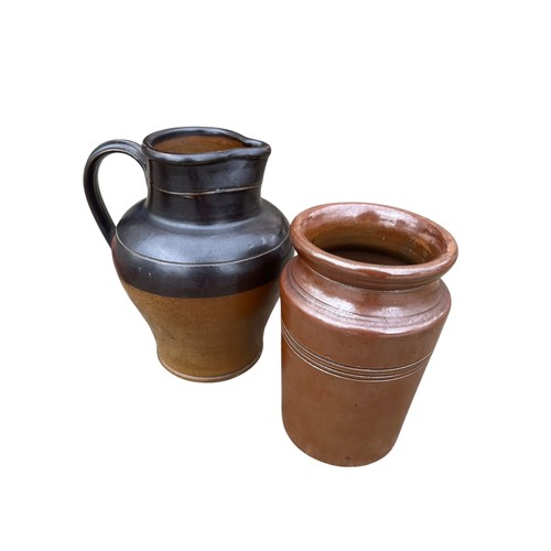 343 - A STONEWARE JAR & JUG TALLER 7