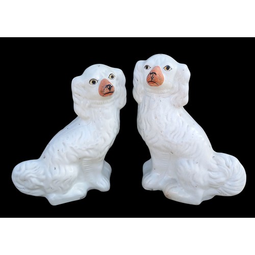 346 - A PAIR OF STAFFORDSHIRE SPANIELS 12