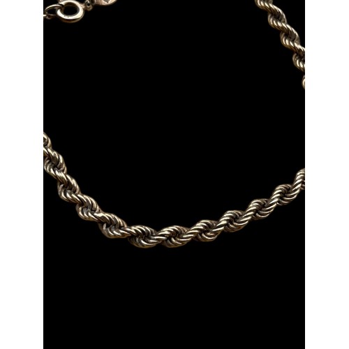 263 - A GOLD ON SILVER ROPE BRACELET WITH MARKERS MARKS