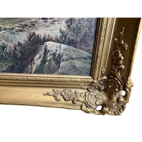 348 - A LARGE ORNATE GILT FRAMED PERCY FRENCH PRINT