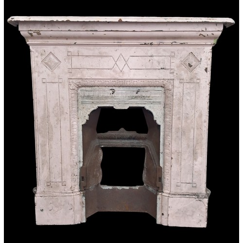 291 - A VICTORIAN CAST IRON FIREPLACE WITH A HEART DESIGN 42X43