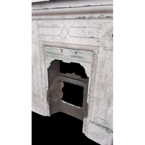 291 - A VICTORIAN CAST IRON FIREPLACE WITH A HEART DESIGN 42X43