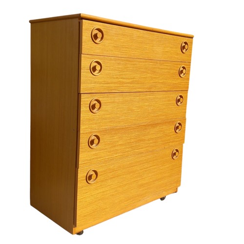 298 - A 5 DRAWER RETRO CHEST OF DRAWERS BY SCHREIBER