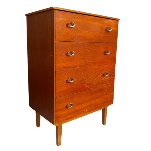 354 - A 4 DRAWER RETRO TEAK CHEST OF DRAWERS