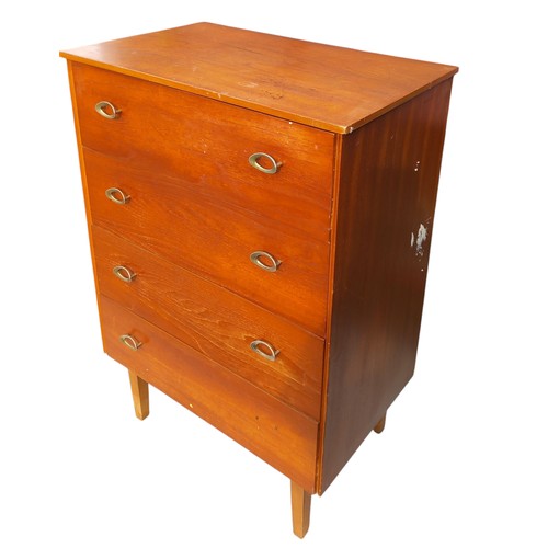 354 - A 4 DRAWER RETRO TEAK CHEST OF DRAWERS