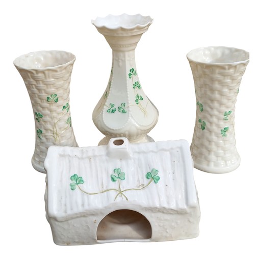 371 - 4 MIXED PIECES OF BELLEEK