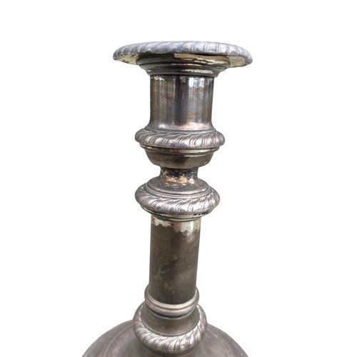 396 - A SILVER PLATE CANDLESTICK IN GEORGIAN STYLE 8