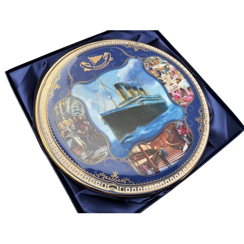 398 - A BRADFORD EXCHANGE LIMITED EDITIONN PORCELAIN PLAQUE THE TITANIC BOXED AND CERTIFCATE 11.25