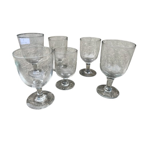 403 - 6 MIXED ANTIQUE RUMMER GLASSES