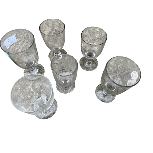 403 - 6 MIXED ANTIQUE RUMMER GLASSES