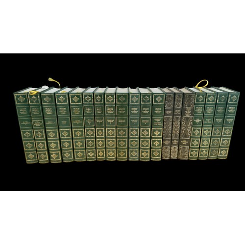 433 - A SET OF GREEN LEATHER BOUND DICKENS NOVELS