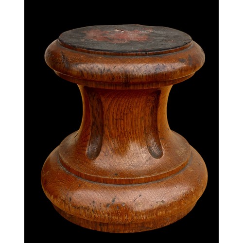 457 - 2 LARGE OAK SHIP BOLLARDS FROM BELFAST ROPE WORKS