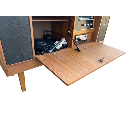 455 - A RETRO TEAK ENTERTAINMENT SYSTEM UNIT WITH 8 TRACK