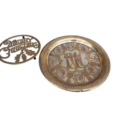 30A - BRASS JARDINAIRE AND OTHER BRASS ITEMS