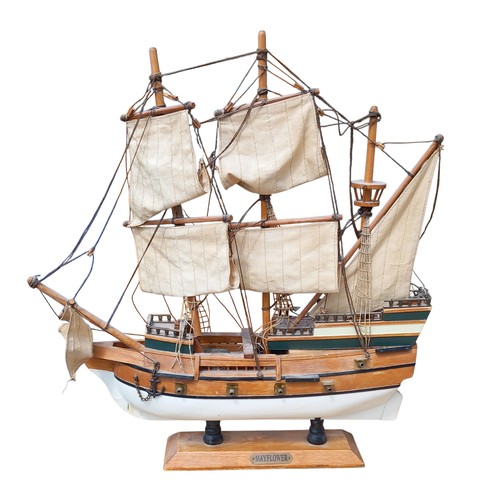 31 - MODEL OF THE MAYFLOWER TALL SHIP ON STAND 16x18