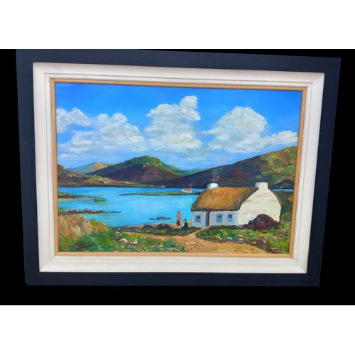 37 - SIGNED CANVAS PAINTING BY PARKINSON 33x26