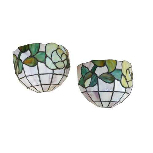 51 - PAIR OF TIFFANY STYLE WALL LIGHTS