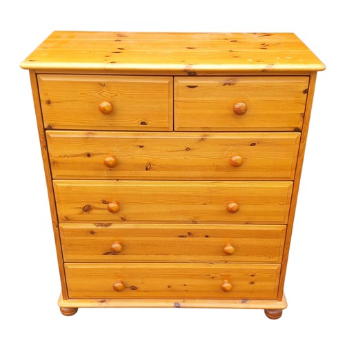 135 - A PINE 2/4 CHEST OF DRAWERS
