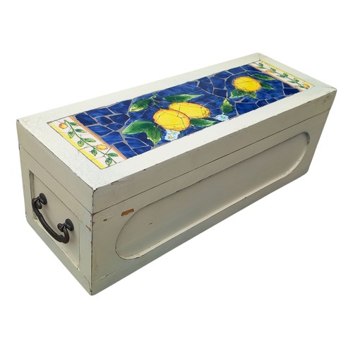 136 - MOSAIC TILED WINE BOTTLE BOX