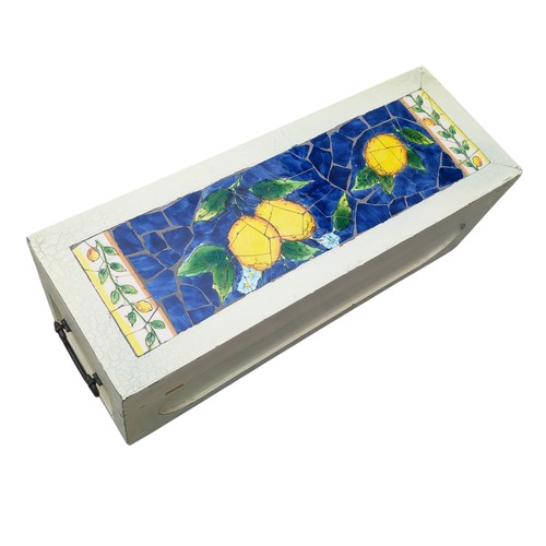 136 - MOSAIC TILED WINE BOTTLE BOX
