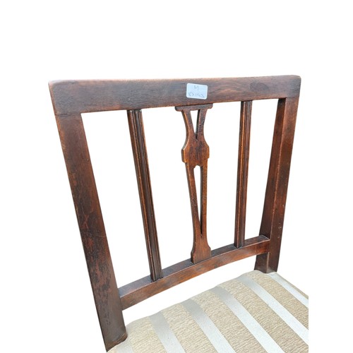 22 - AN EARLY GEORGIAN SIDE CHAIR NEWLY UPHOLSTERED