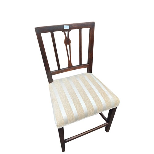 22 - AN EARLY GEORGIAN SIDE CHAIR NEWLY UPHOLSTERED