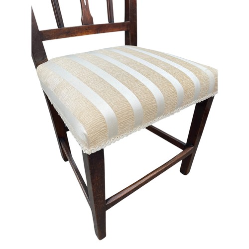 22 - AN EARLY GEORGIAN SIDE CHAIR NEWLY UPHOLSTERED