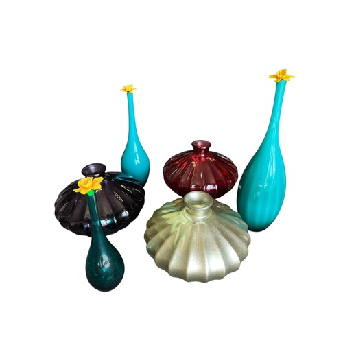 24 - A LOT OF COLOURED GLASS