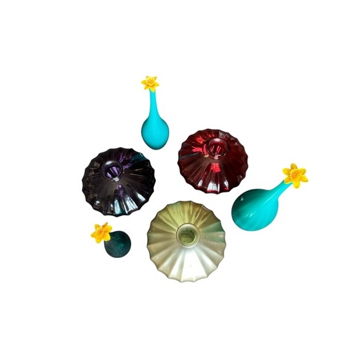 24 - A LOT OF COLOURED GLASS