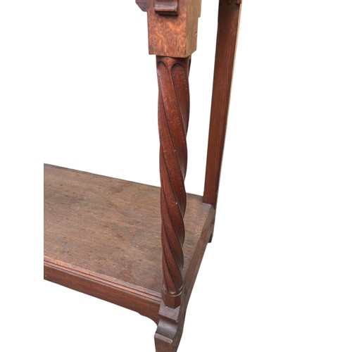148 - A STUNNING ANTIQUE GOTHIC/MEDIVAL STYLE DISPLAY CABINET WITH CASTLE RAMPART TOP 40x67x18