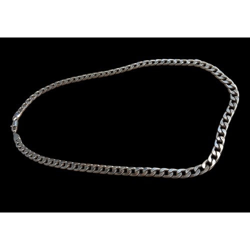 180 - A HEAVY SILVER FLATLINK CHAIN