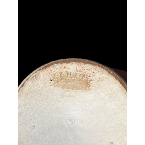 46 - 2 ANTIQUE OPEN POTTERY SALTS BY ADAMS