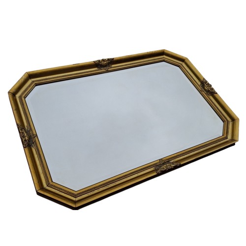 5 - AN ORANTE CUT CORNER BEVELL EDGE GILT FRAMED MIRROR 28x41
