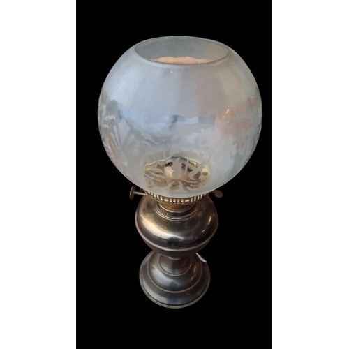 93 - BRASS OIL LAMP COMPLETE WITH SHADE 16